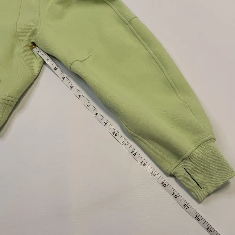 Lululemon Scuba Hoodie Womens XS/S Green 1/2 Zip Fleece Cropped Thumbholes